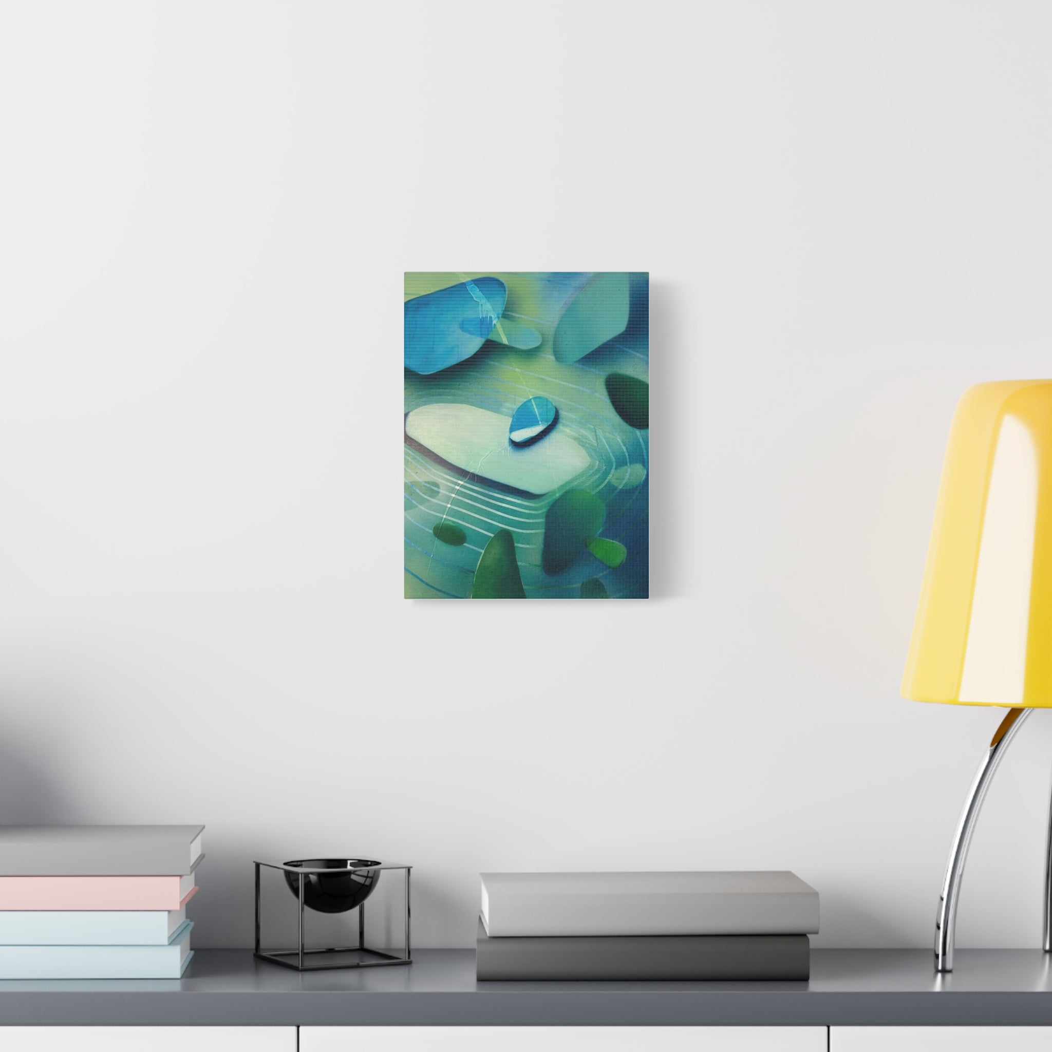 Memory Vessels 2 - Sea Glass Inspired Abstract Matte Canvas - Caribbean Blue & Emerald Wall Art
